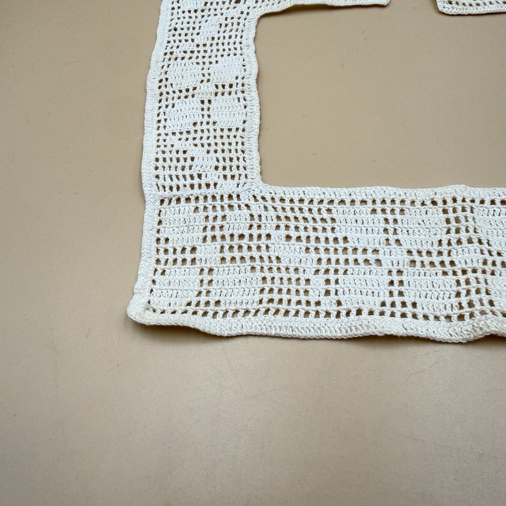 Vintage Handmade Filet‎ Crochet Detachable Collar White Lace Bib Peter Pan - Picture 3 of 8